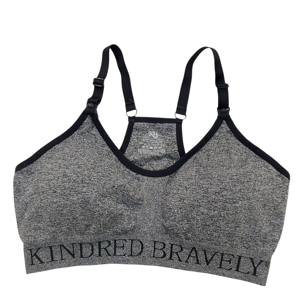 Kindred Bravely Sublime Nursing Sports Bra Womens Medium Gray Marled Wireless